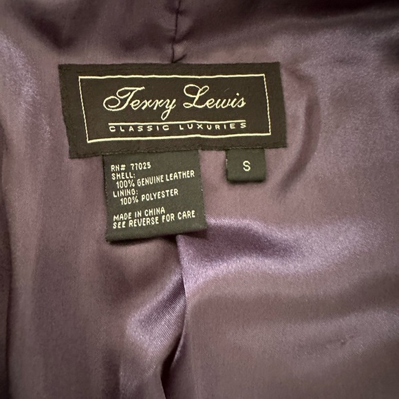 Terry Lewis Classic Luxuries Leather Jacket Women Purple/Lilac Combination sz S - Picture 6 of 10